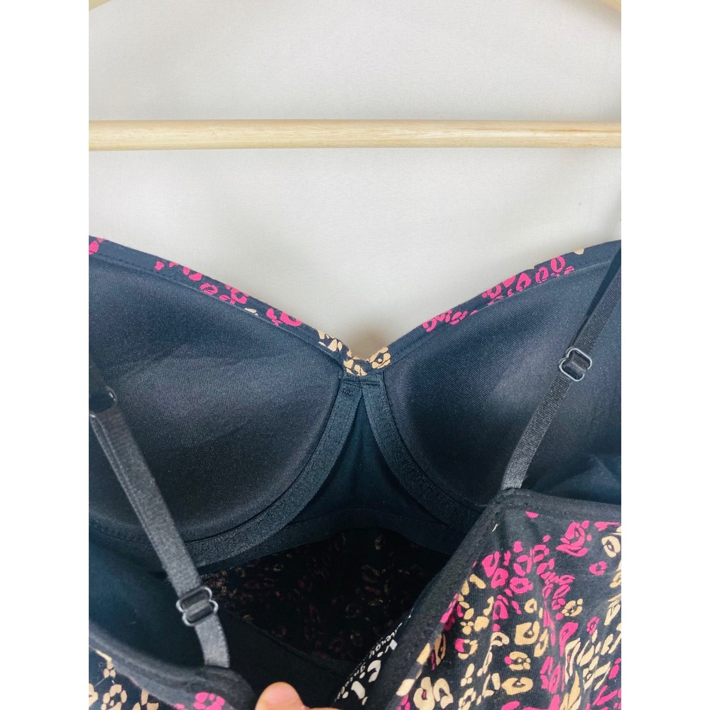 Vintage Y2K Lei Pink Leopard Print Camisole Top Built-in Bra Tank Top Small - Picture 4 of 5